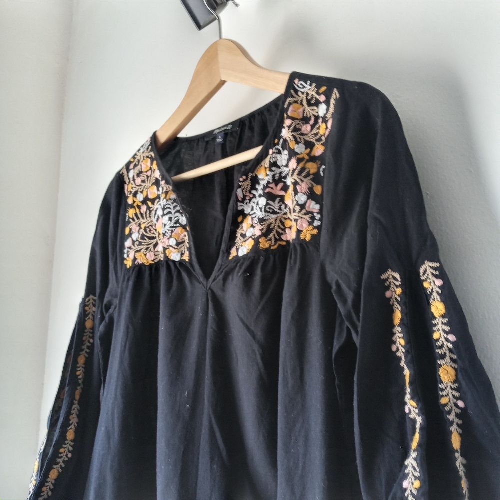 Madewell S Embroidered Slit Sleeve Dress As Is - Picture 9 of 14